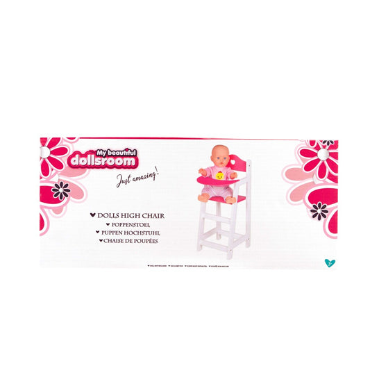 Basic My Beautiful Dollsroom Houten Poppenstoel Roze/Wit