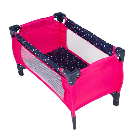 Basic Opvouwbare Poppenbed 56X32X33 Cm Blauw/Roze