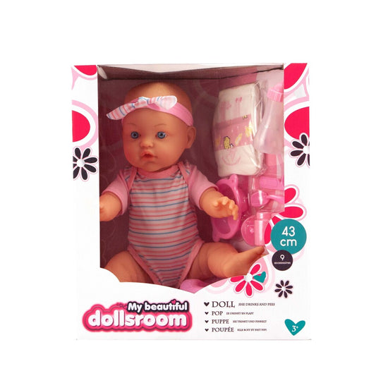 Basic My Beautiful Dollsroom Pop 43 Cm + 9 Accessoires