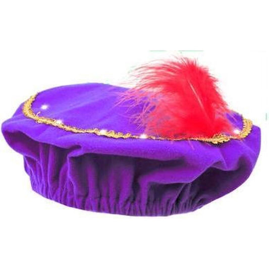 Sinterklaas Piet Baret Met Led Licht Paars-Rood