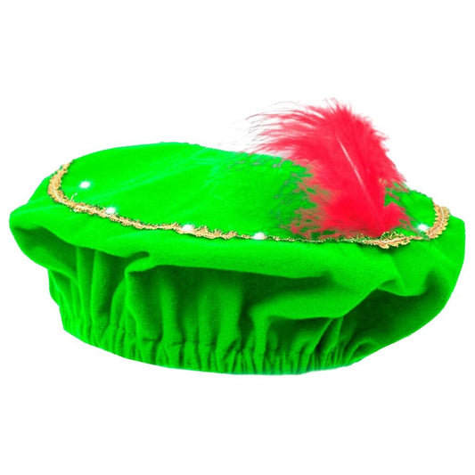 Sinterklaas Piet Baret Met Led Licht Groen-Rood
