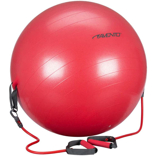 Avento Fitnessbal Met Weerstandsbanden 65 Cm Rood 41To-Rog-65