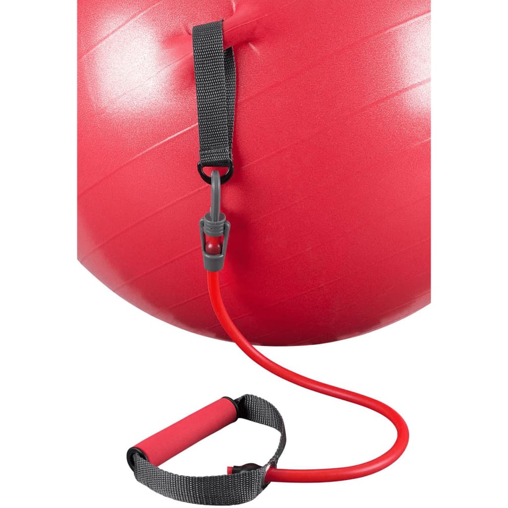 Avento Fitnessbal Met Weerstandsbanden 65 Cm Rood 41To-Rog-65