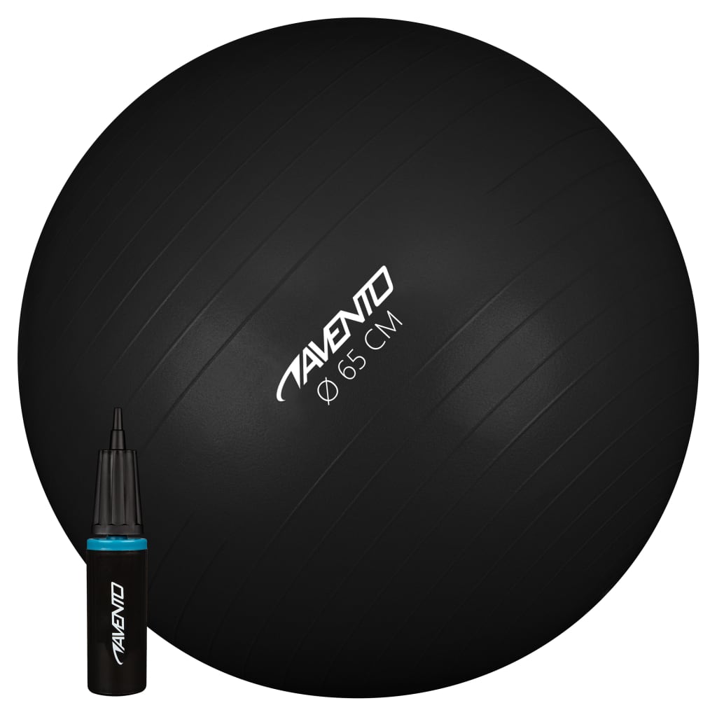 Avento Fitnessbal Met Pomp 65 Cm Zwart