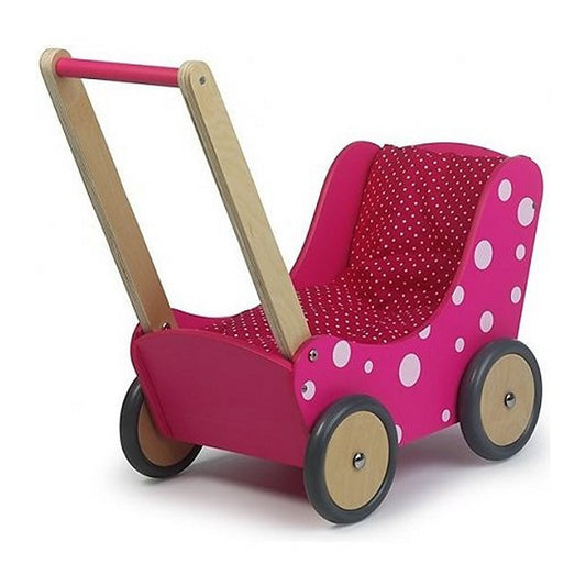 Simply For Kids Houten Poppenwagen Stippeltje Roze