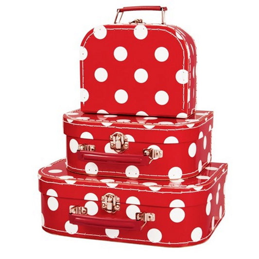 Simply For Kids 3-Delige Kofferset Polkadot Rood