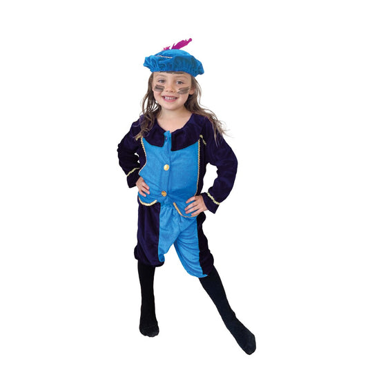 Sinterklaas Verkleedset Pietenpak Paars-Blauw 5-7 Jaar