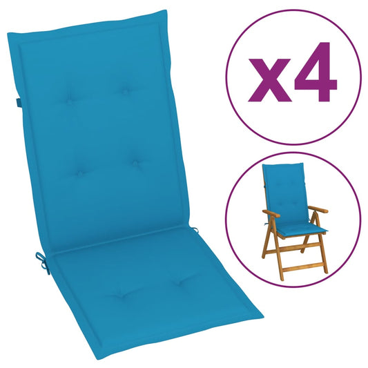 Tuinstoelkussens 4 St 120X50X3 Cm Blauw