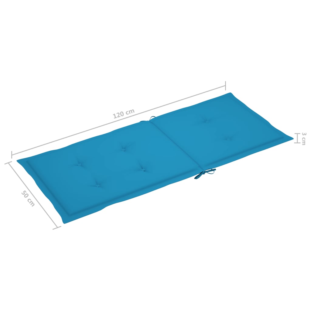 Tuinstoelkussens 4 St 120X50X3 Cm Blauw
