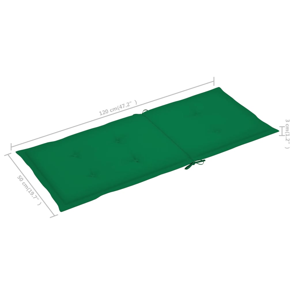 Tuinstoelkussens 2 St 120X50X3 Cm Groen