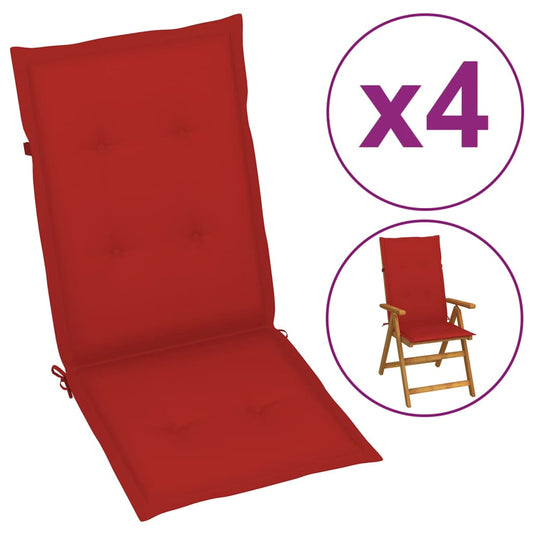 Tuinstoelkussens 4 St 120X50X3 Cm Rood