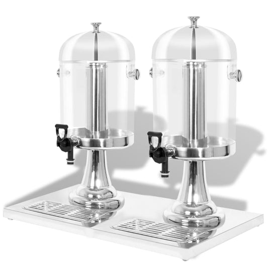 Dubbele Sapdispenser Roestvrij Staal 2X8 L