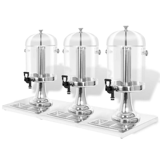 Drievoudige Sapdispenser Roestvrij Staal 3X8 L