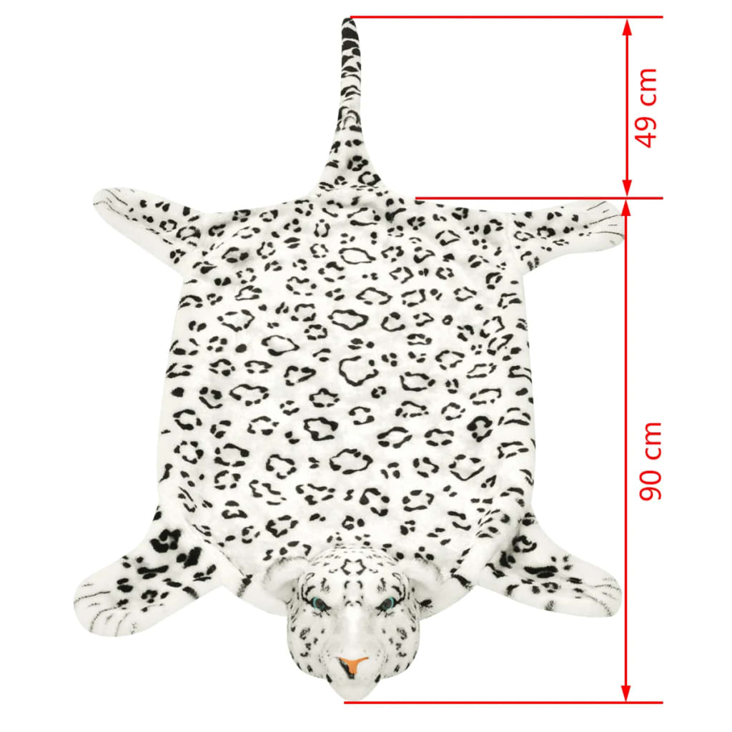 Luipaardvloerkleed Pluche 139 Cm Wit