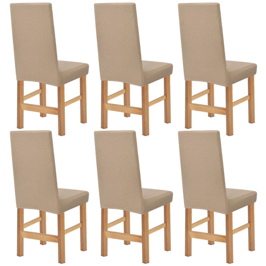 Meubelhoes Voor Stoel Stretch Piqué Beige 6 St