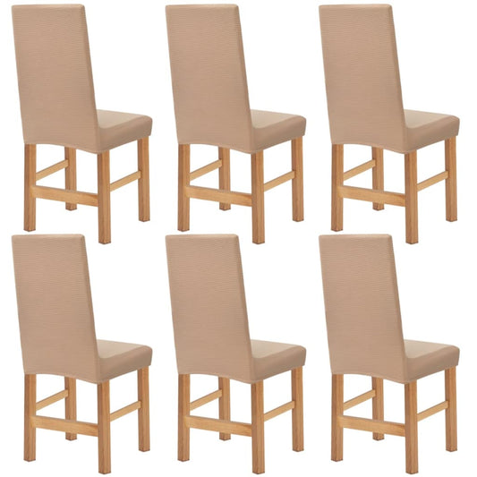 Meubelhoes Voor Stoel Stretch Beige Brede Streep 6 St