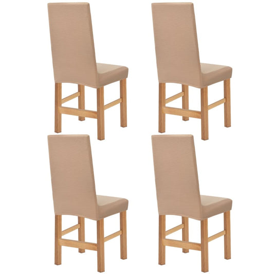 Meubelhoes Voor Stoel Stretch Beige Brede Streep 4 St