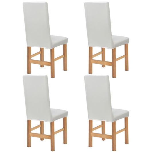 Meubelhoes Voor Stoel Stretch Wit Imitatie Suède 4 St