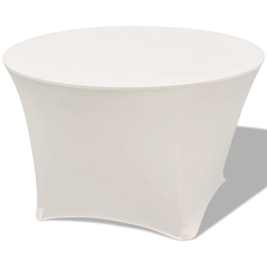 Tafelhoes Stretch Crème Rond 150X74 Cm 2 St