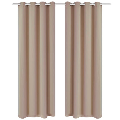 Gordijnen Met Metalen Ringen Verduisterend 135X175 Crème 2 St