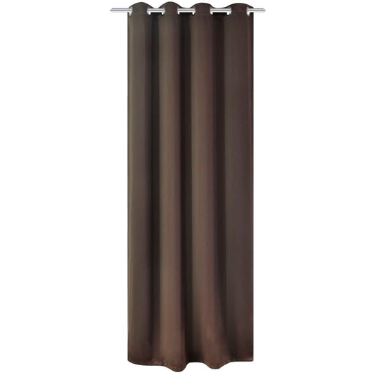 Gordijn Met Metalen Ringen Verduisterend 270X245 Bruin