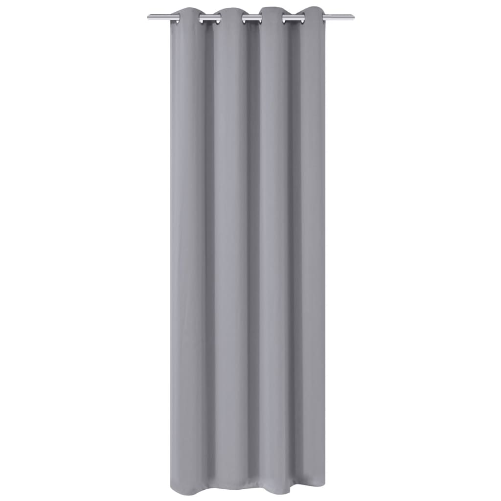 Gordijn Met Metalen Ringen Verduisterend 270X245 Grijs