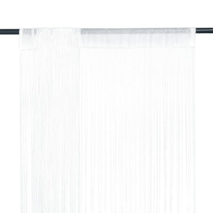 Draadgordijnen 2 St 100X250 Cm Wit