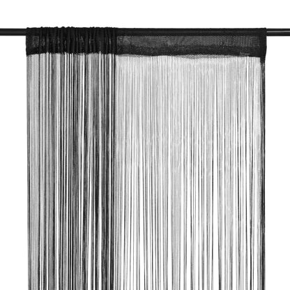 Draadgordijnen 2 St 140X250 Cm Zwart