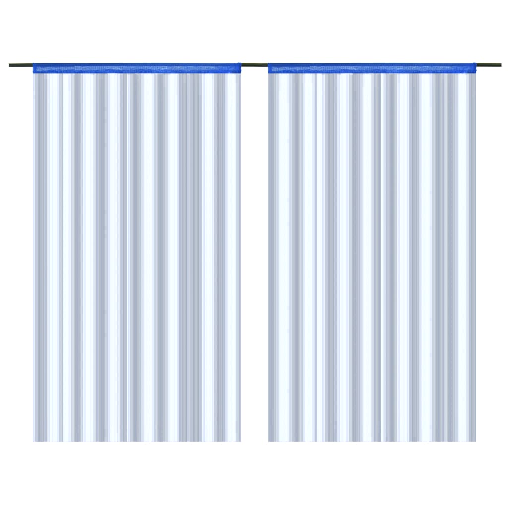 Draadgordijnen 100X250 Cm Blauw 2 St