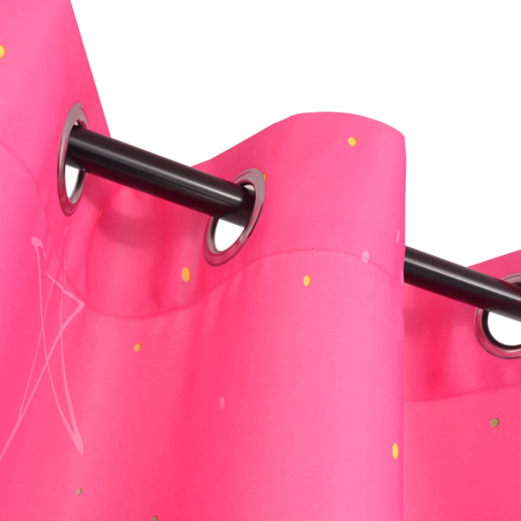 Kindergordijnen Verduisterend 140X240 Cm Roze 2 St