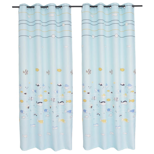 Kindergordijnen Verduisterend 140X240 Cm Blauw 2 St