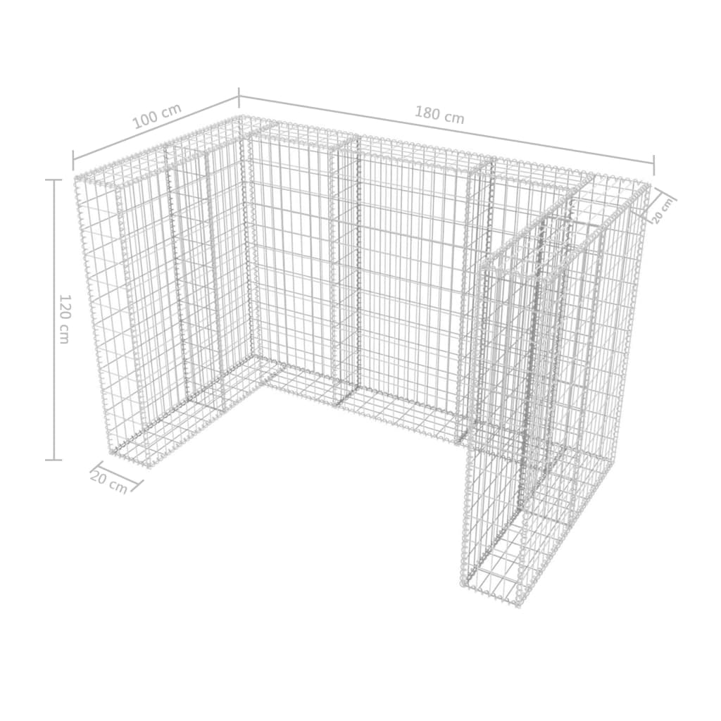 Schanskorf Dubbele Vuilnisbak Ombouw 180X100X120 Cm Staal