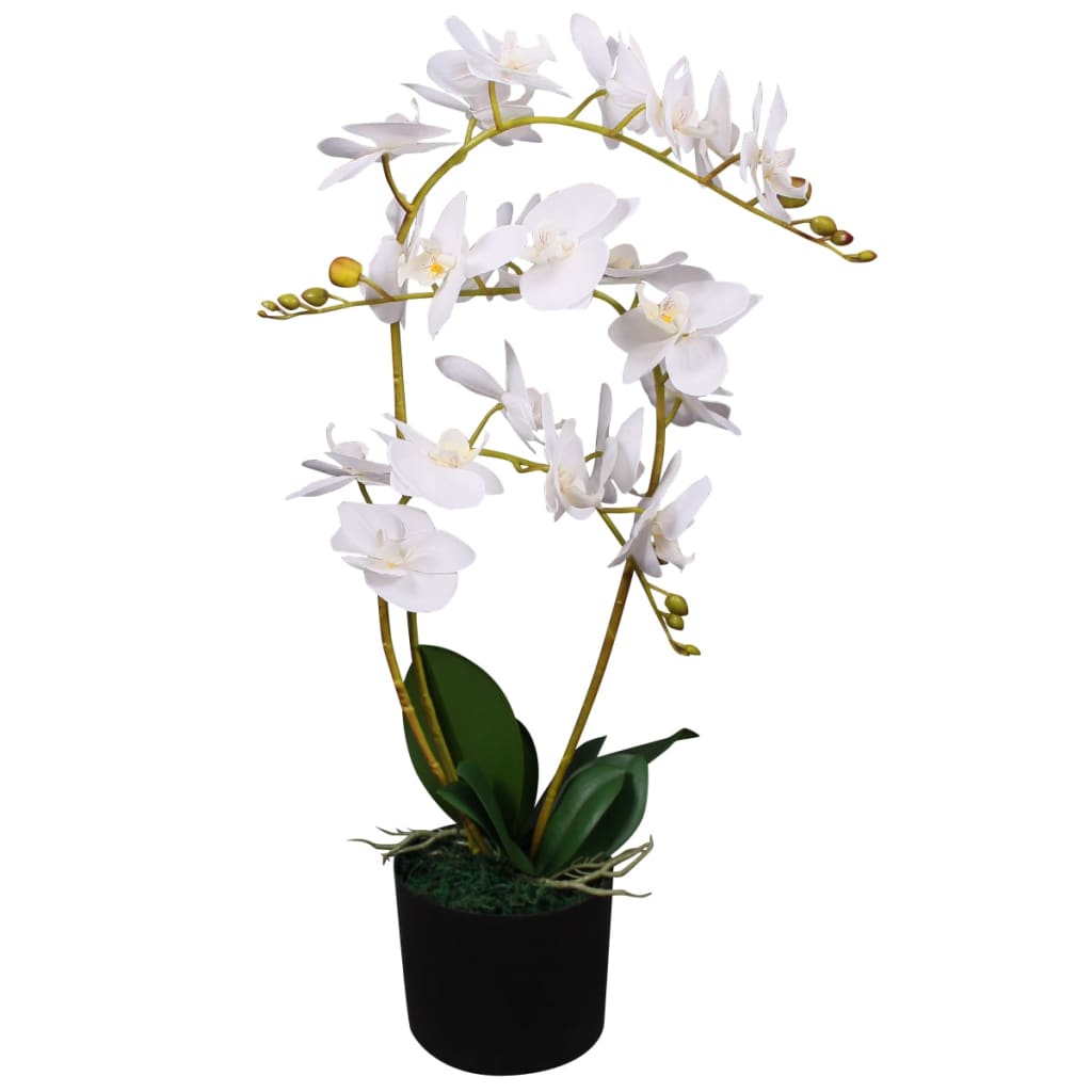 Kunst Orchidee Plant Met Pot 65 Cm Wit