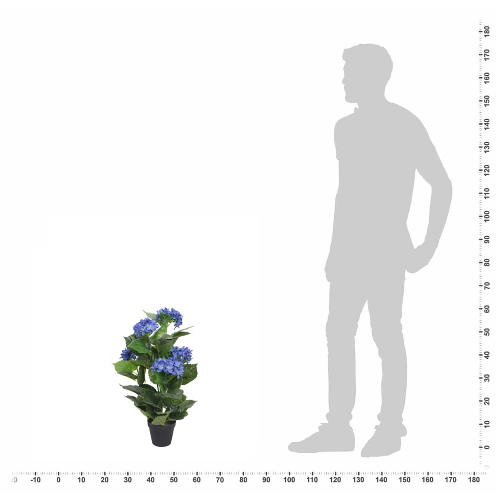 Kunst Hortensia Plant Met Pot 60 Cm Blauw