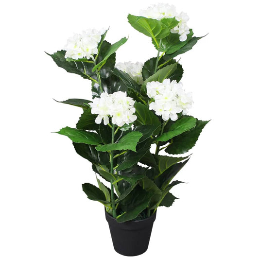 Kunst Hortensia Plant Met Pot 60 Cm Wit