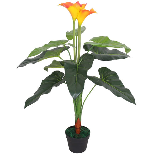 Kunst Calla Lelie Plant Met Pot 85 Cm Rood En Geel