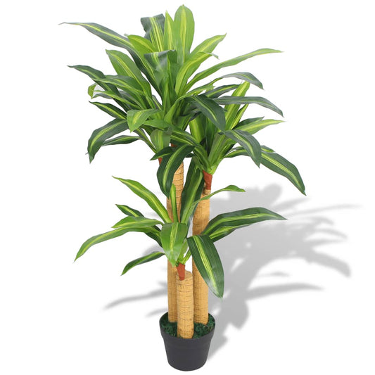 Kunst Dracena Plant Met Pot 100 Cm Groen