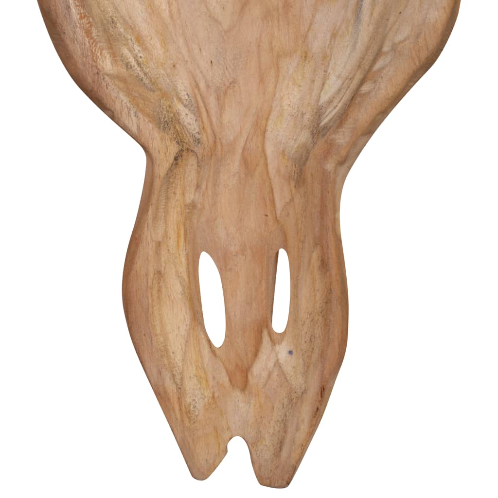 Stierenbeeld Wandgemonteerd 69X6X60 Cm Teakhout