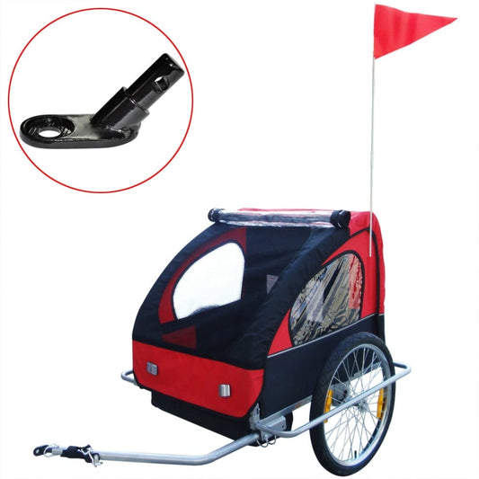 Kinderaanhangwagen Met Extra Aansluiting Rood 36 Kg