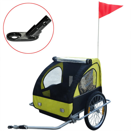 Kinderaanhangwagen Met Extra Aansluiting Geel 36 Kg