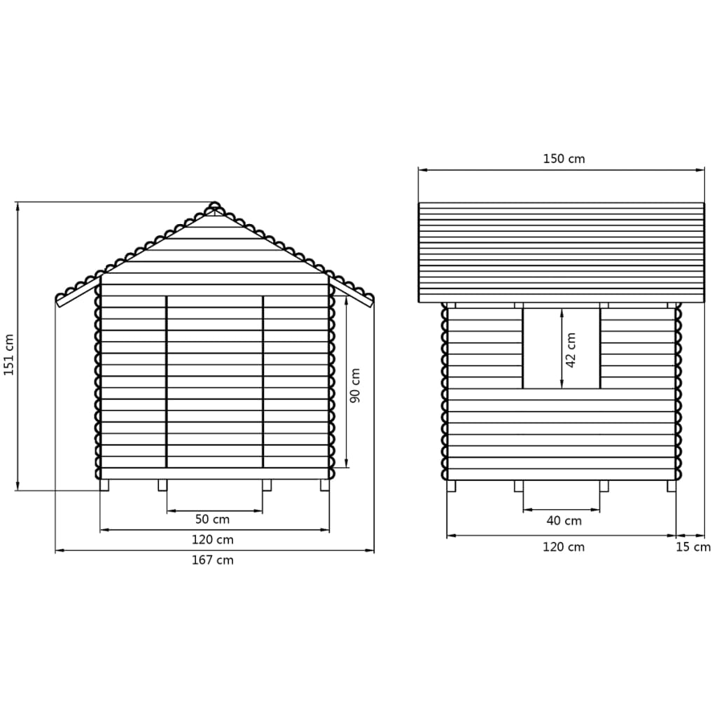 Speelhuis 167X150X151 Cm Geïmpregneerd Grenenhout