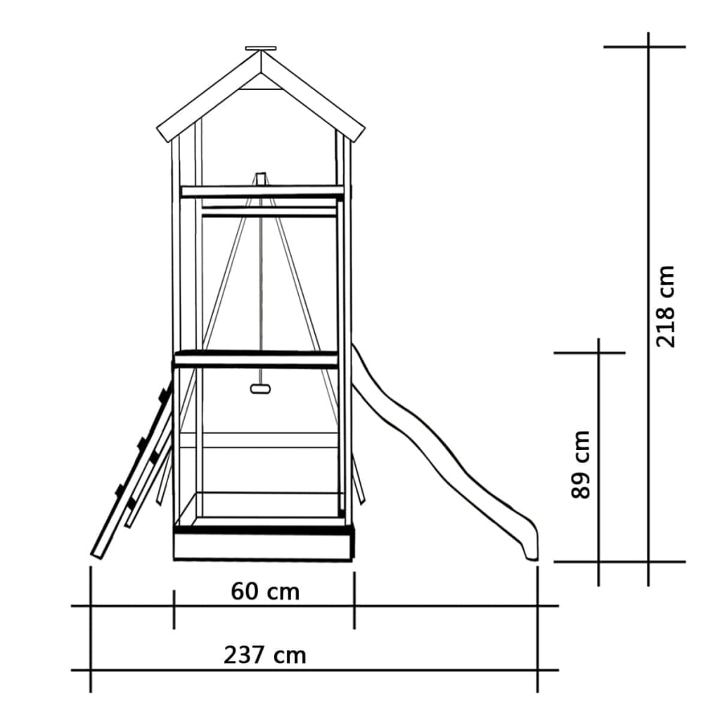 Speelhuis Met Glijbaan En Schommels 242X237X218 Cm Grenenhout