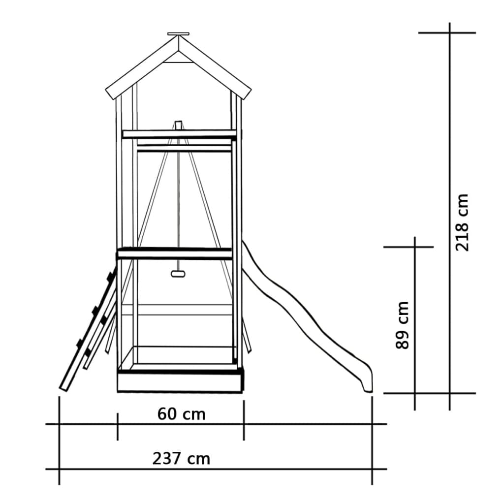 Speelhuis Met Glijbaan En Schommel 237X168X218 Cm Grenenhout