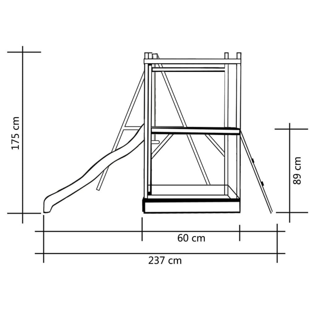 Speelhuis Met Glijbaan En Schommels 242X237X175 Cm Grenenhout