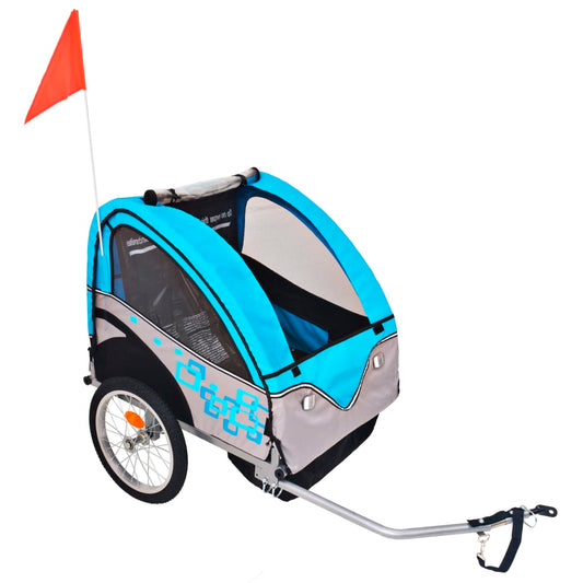Fietskar Voor Kinderen 30 Kg Grijs En Blauw