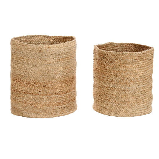 Opbergmandenset Handgemaakt Jute Natuurlijk 2-Delig