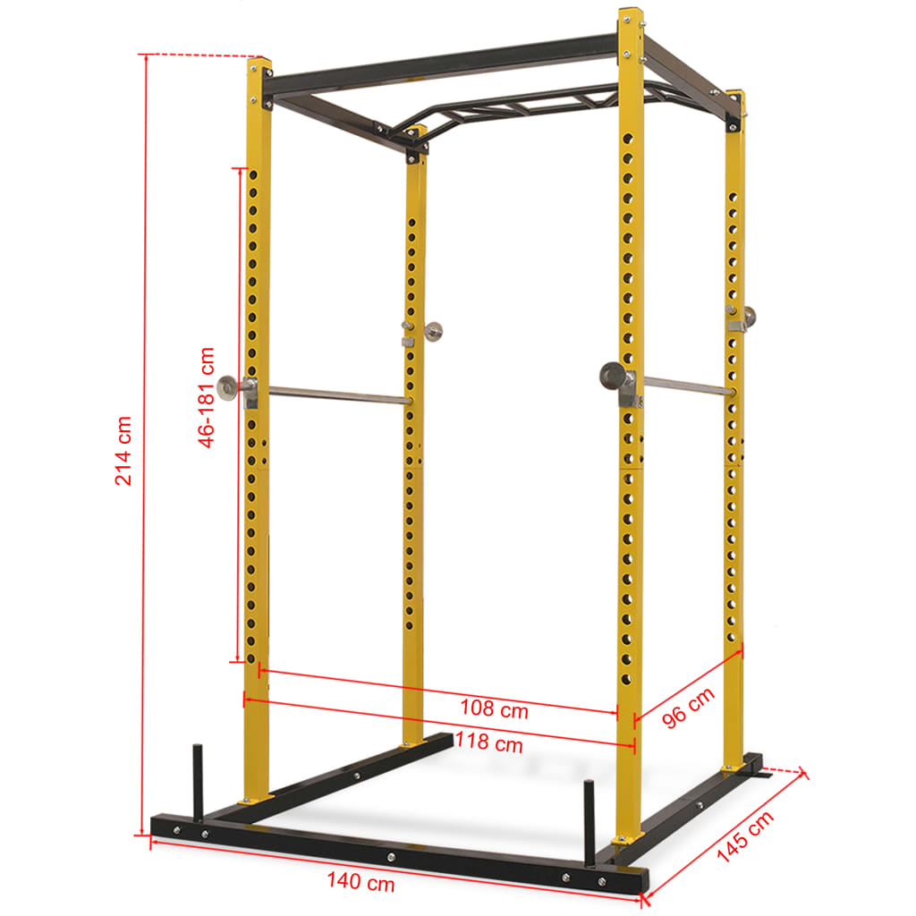 Fitnessapparaat 140X145X214 Cm Geel En Zwart