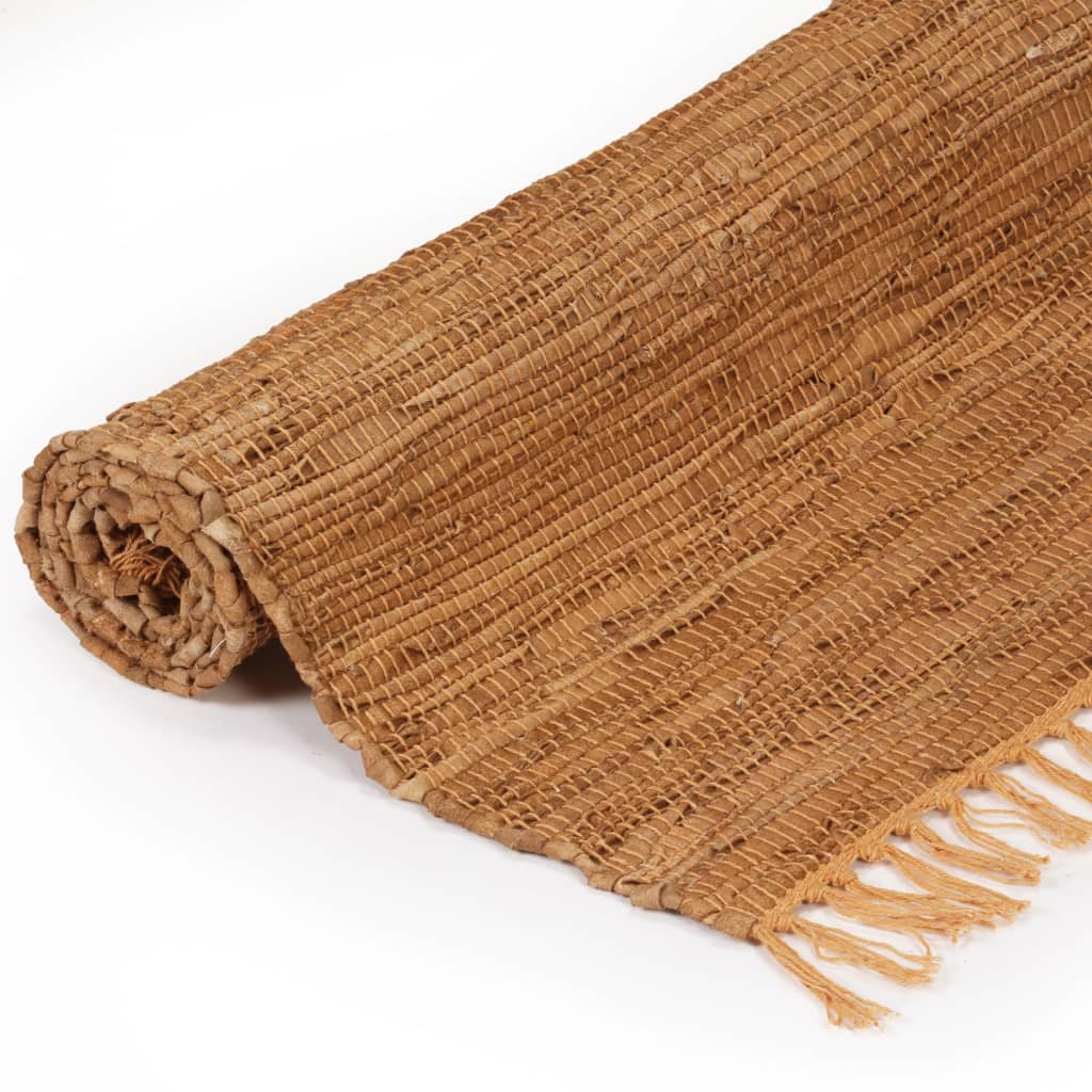 Vloerkleed Chindi Handgeweven 190X280 Cm Leer Tan