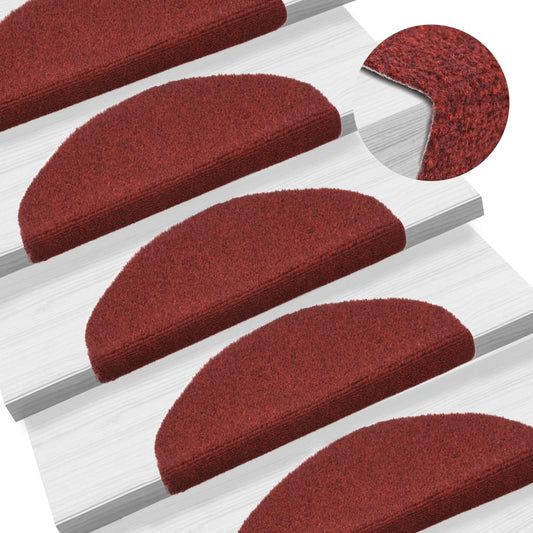 Trapmatten Zelfklevend 65X21X4 Cm Naaldvilt Rood 15 St