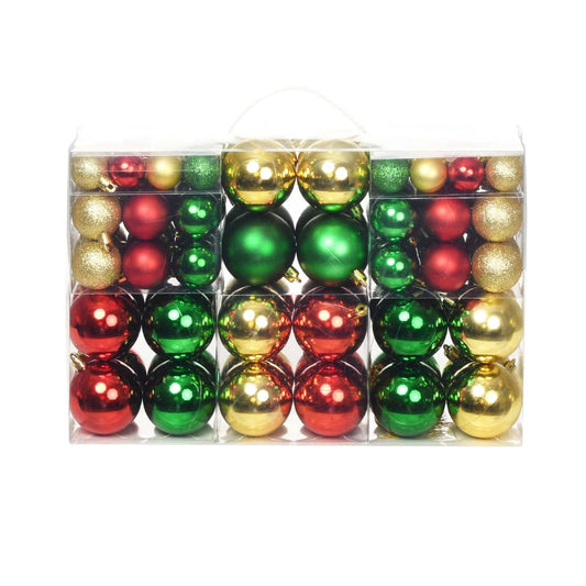 Kerstballen 100 St Rood/Goudkleurig/Groen